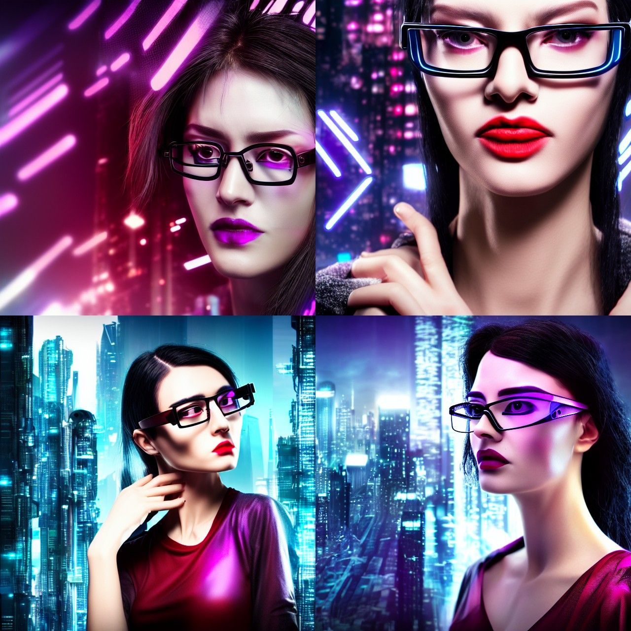 Cyberpunk Woman with Diamond Lips in 8K