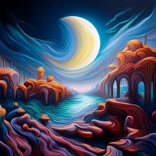 Polychromatic Starry Night Graffiti Art