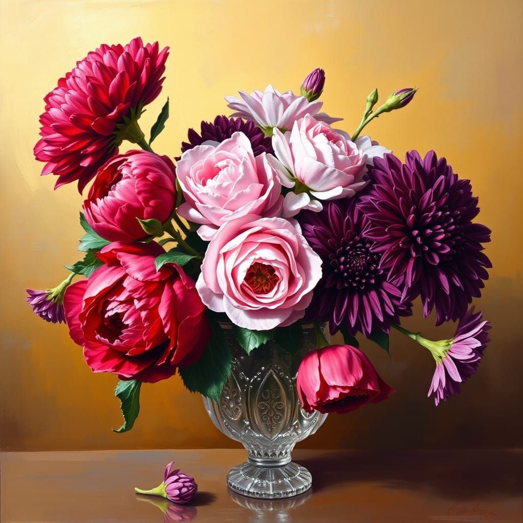 Blooming Florals in Elegant Glass Vase