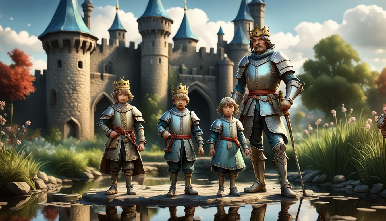 Figurine Children's Royal Gathering: Hyperdetailed Concept A...