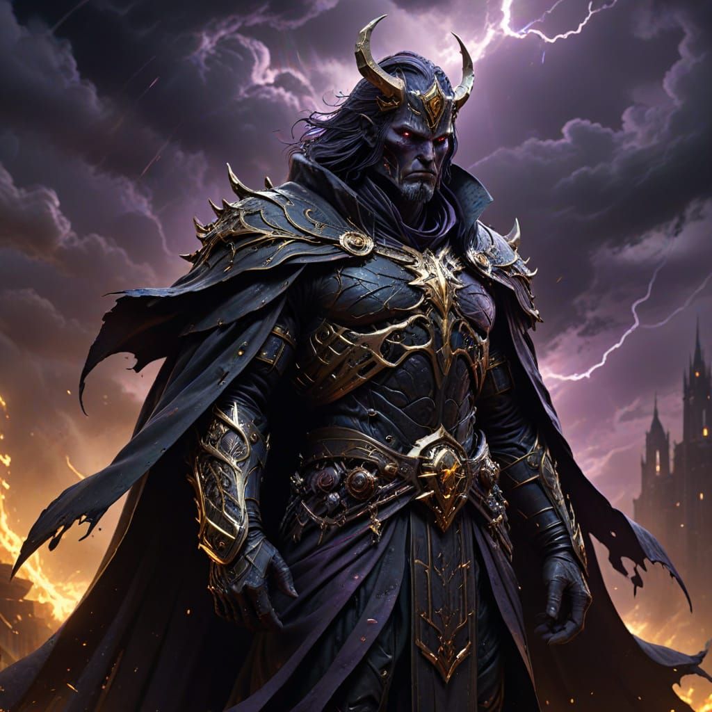 Dark Lord in Dystopian Fantasy World Concept Art