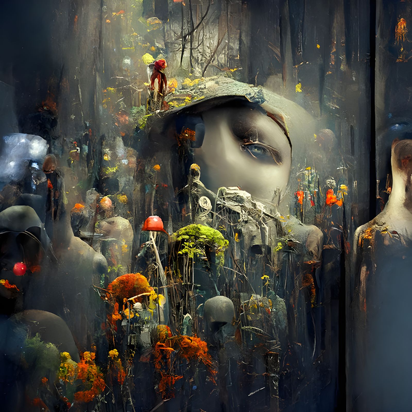 Eerie Mannequins in a Post-Apocalyptic Forest