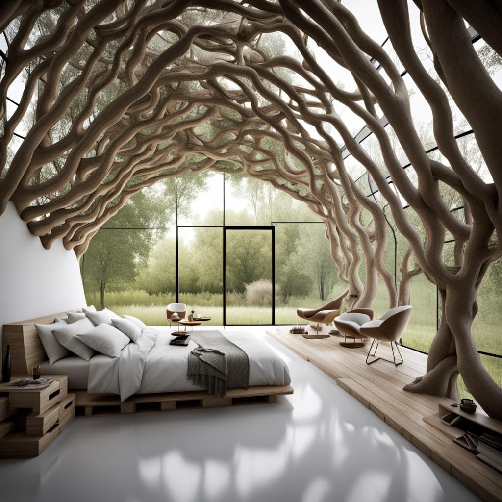 Futuristic Eco Warehouse with Hyperbolic Maze Design