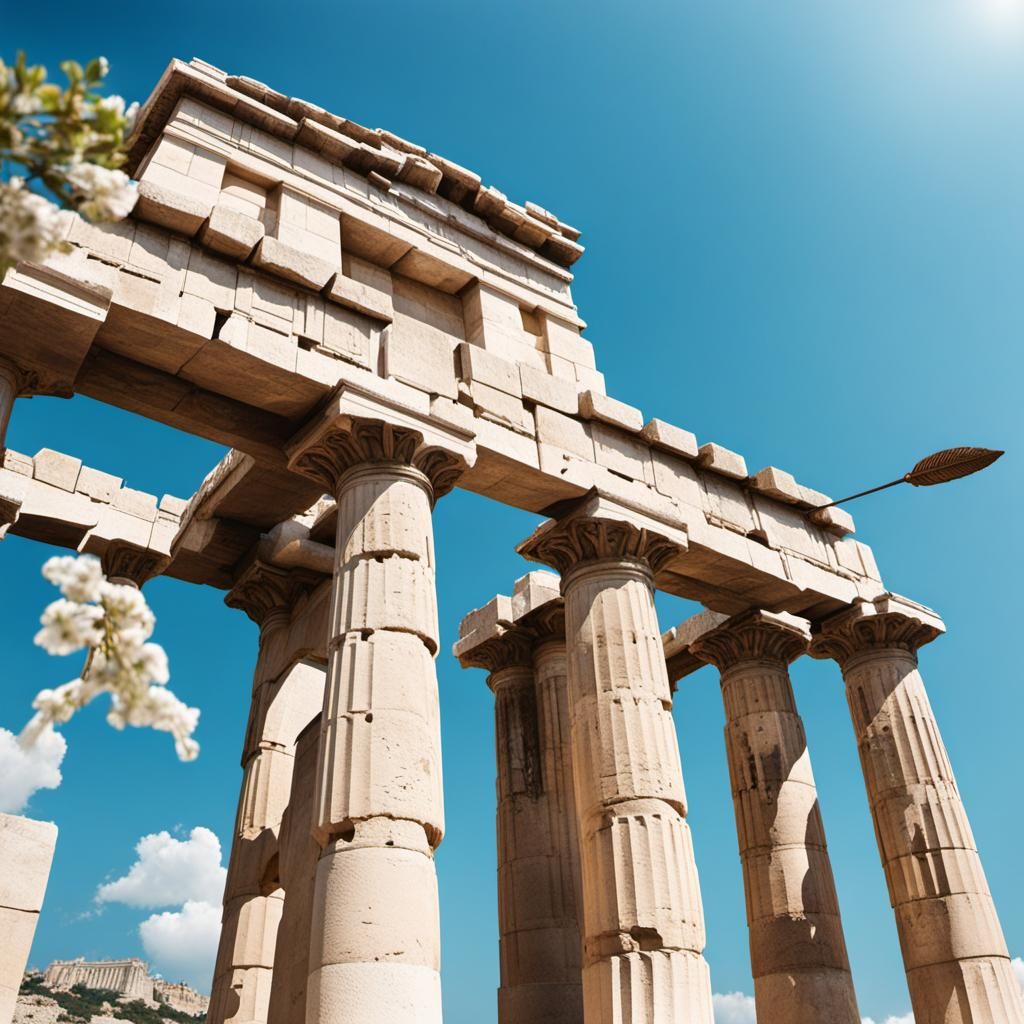 Archer in Ancient Greece: Cinematic Temple View