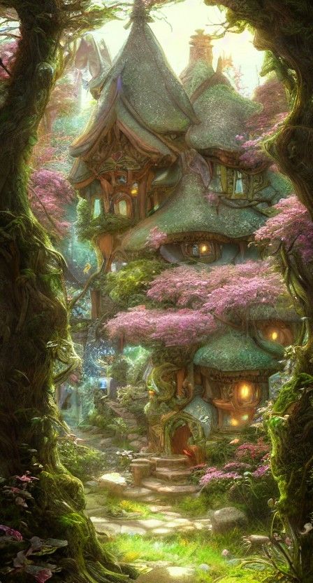 Ethereal Fairy Cottage in Enchanted Forest