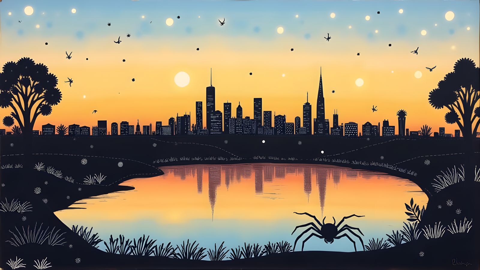 .....and spider appreciated the colours of the dawn