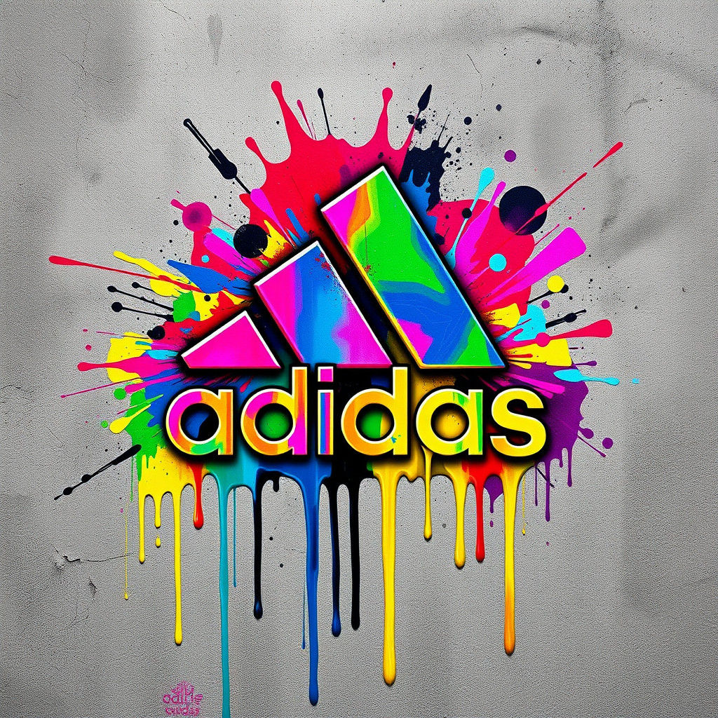 Polychromatic Adidas Logo Street Art