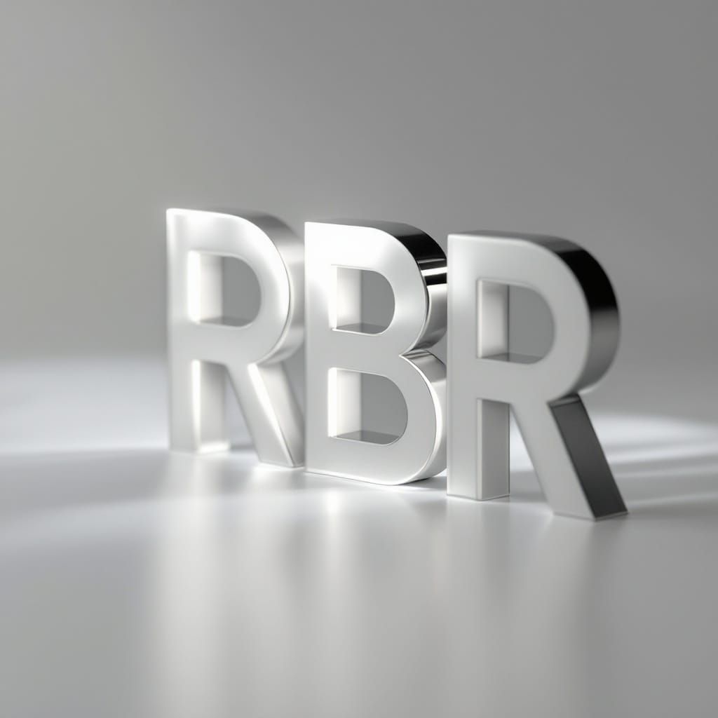 Sleek RBR Logo in Modern iOS Font on White Background