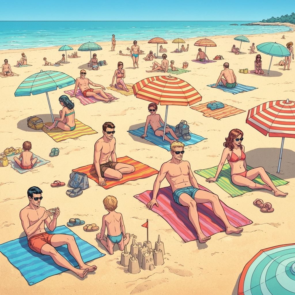 Hyper-Realistic Cartoon Beach Scene