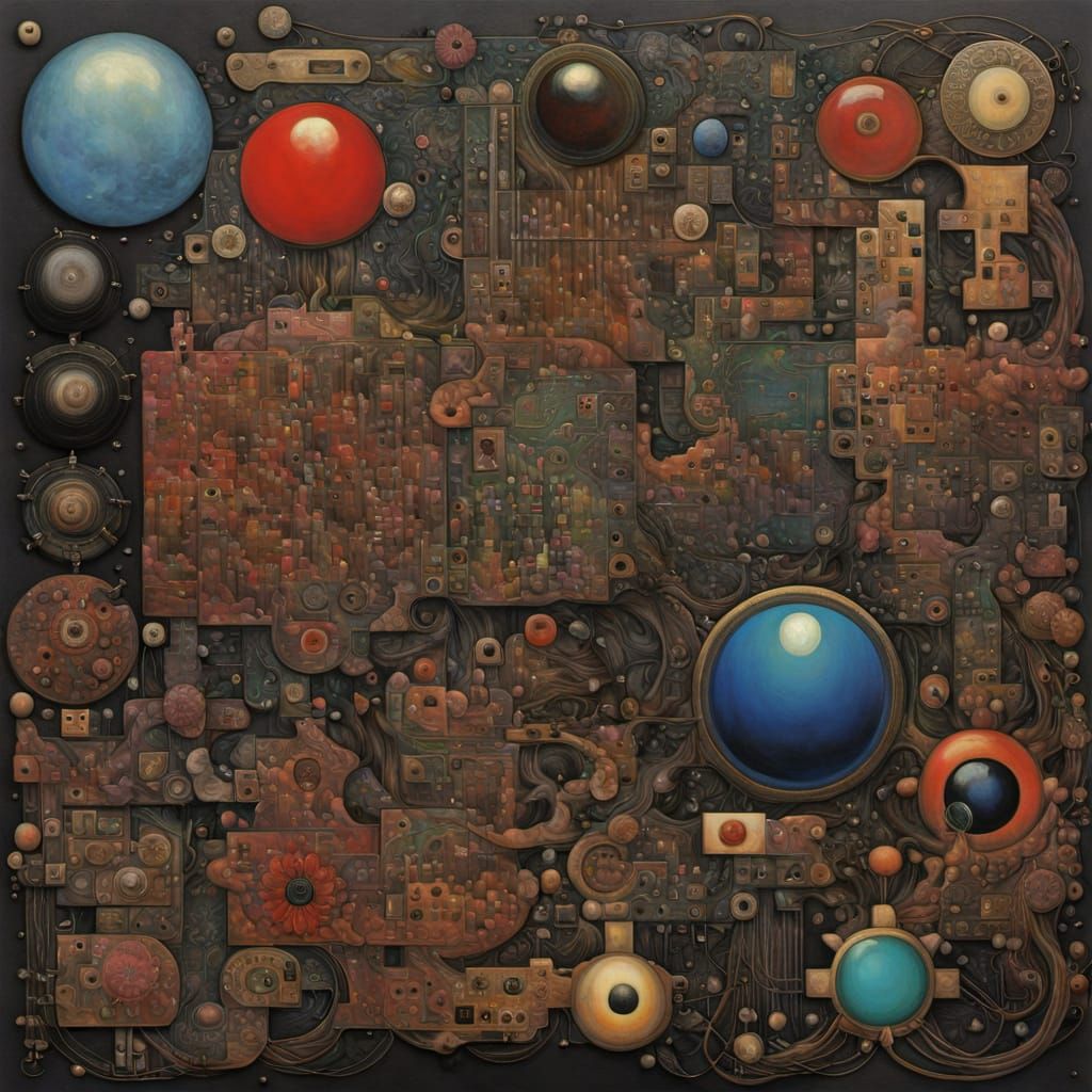 Abstract Motherboard Inspired by Modern Masters