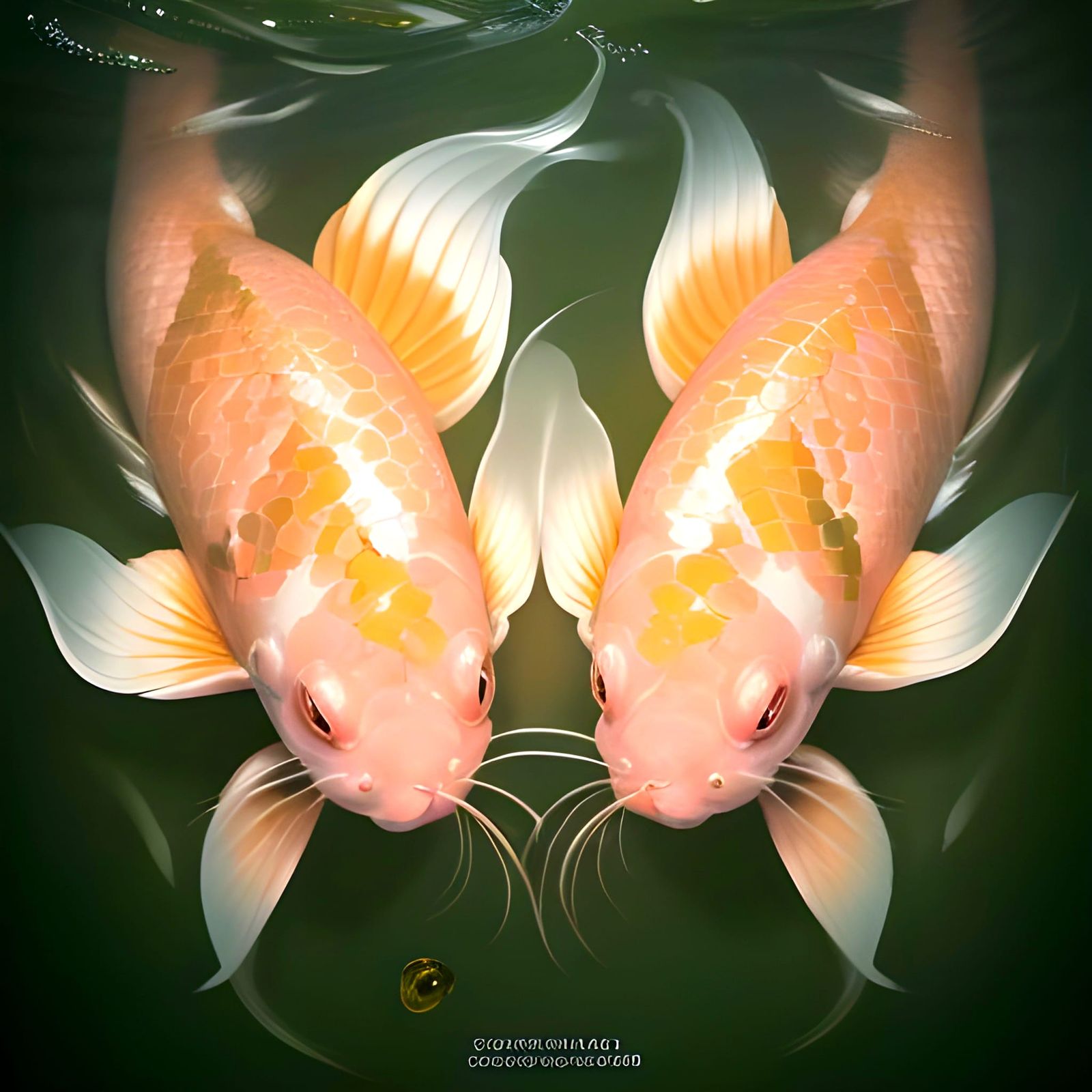 Luminous Koi Fish in Japanese Print Style