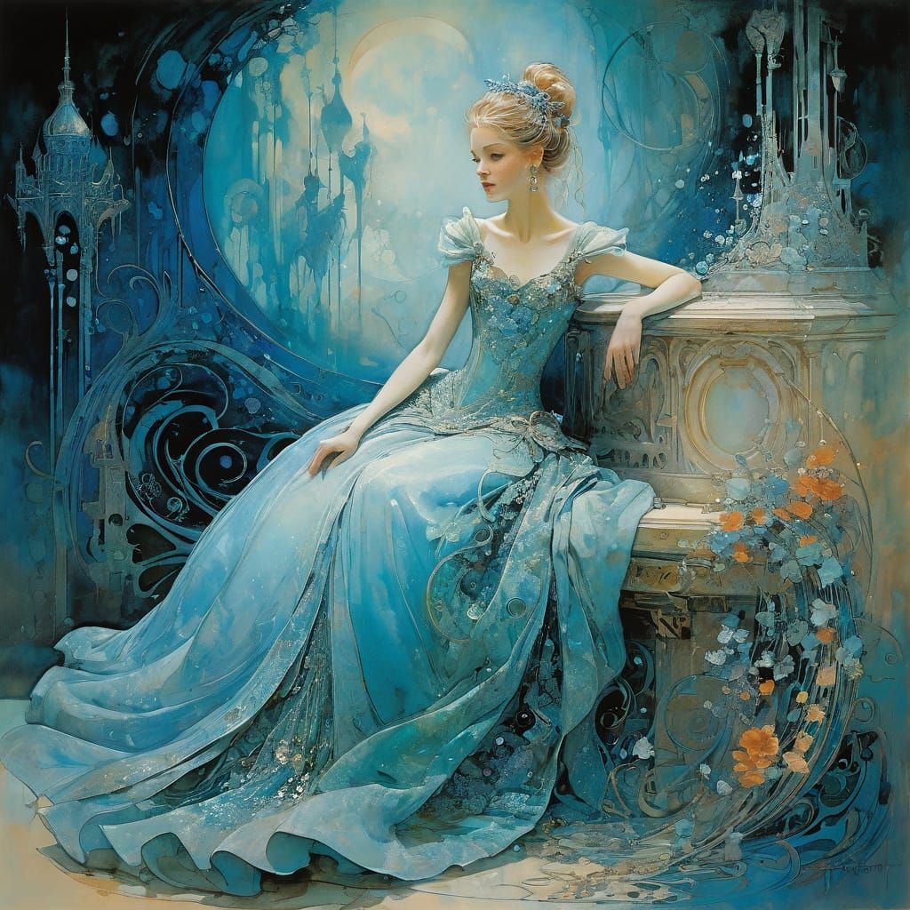 Cinderella in Art Nouveau Style