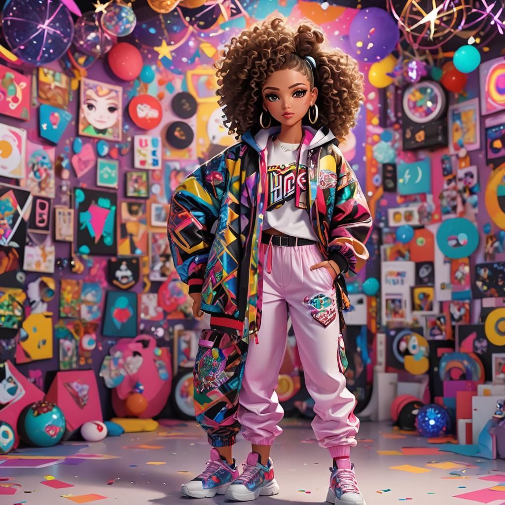 Kawaii Bratz Girl with Anime Flair in 3D Render