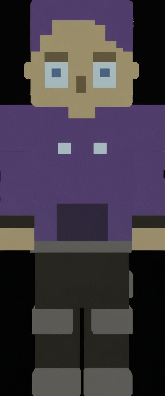 Young Man in Purple Hoodie, Comic Book Art