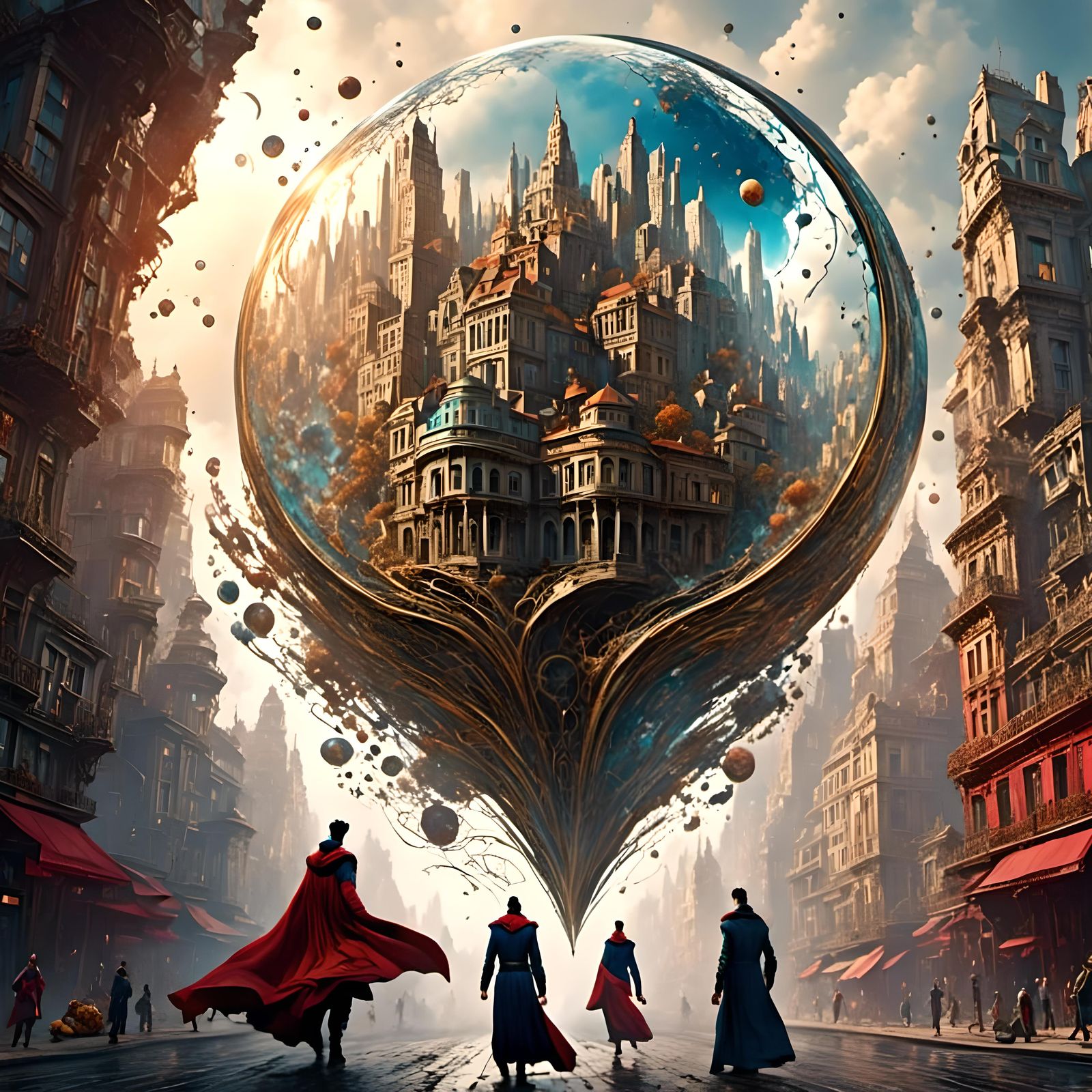 Doctor Strange Manipulating Buildings in Mirror Verse