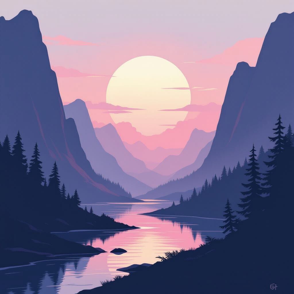 Minimalist Pastel Gradient Digital Art