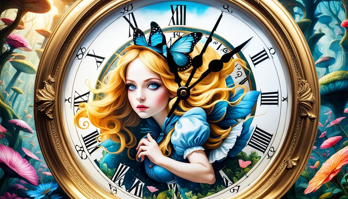 Alice in Wonderland Double Exposure Fantasy Art