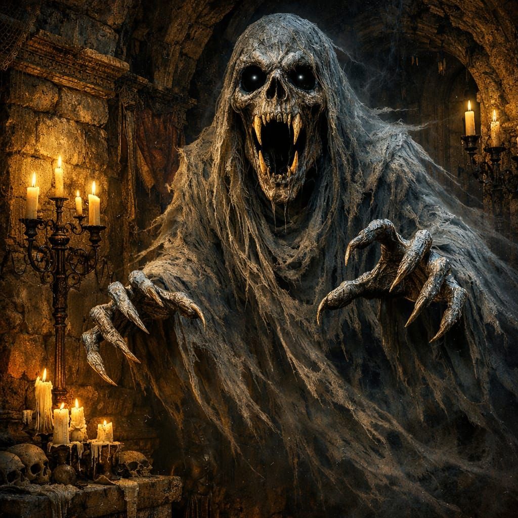 Spectral Entity Shrieking in Crumbling Chamber