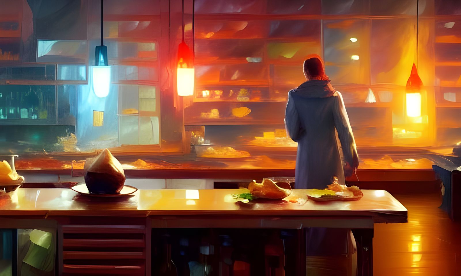 Vibrant Food Concept Art in Art Nouveau Style