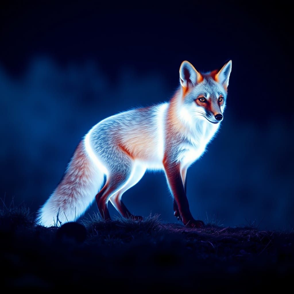 Fox Heat Image in Blue Hour