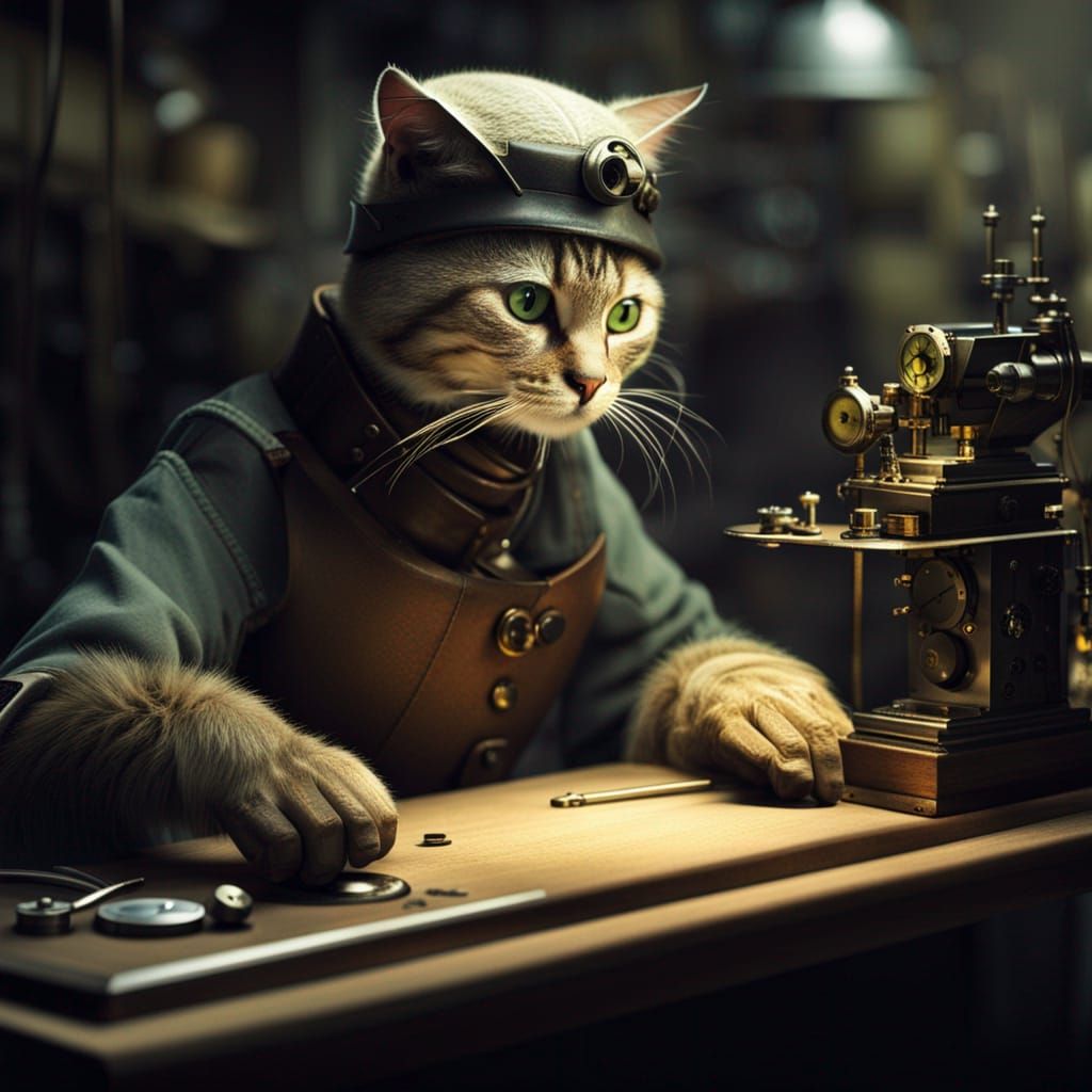 Cat Humanoid as Watchmaker