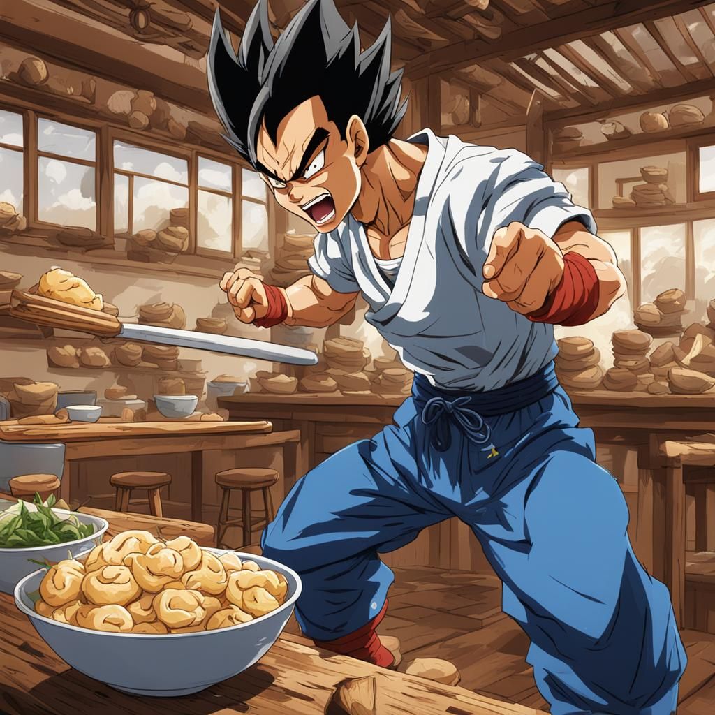 Anime Fusion: Tony Jaa Vegeta Kitchen Chaos