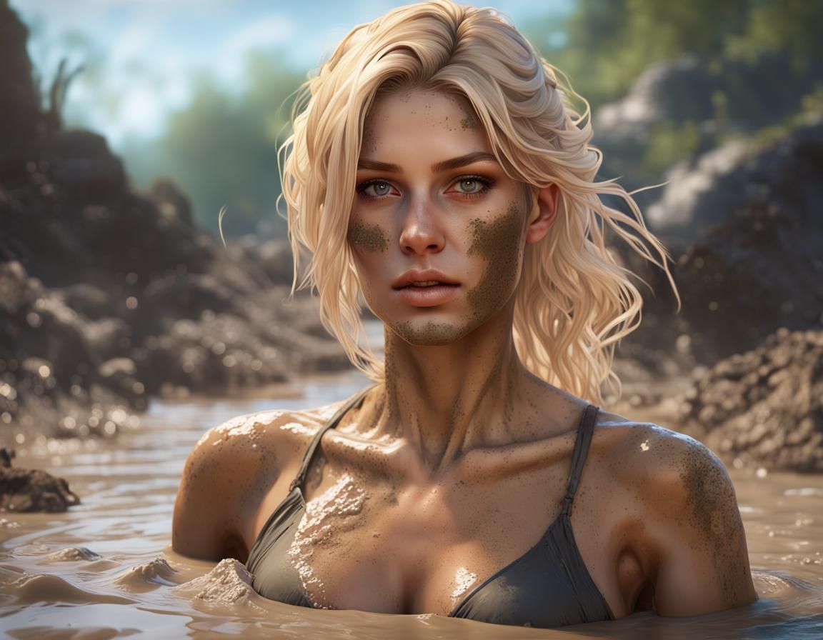 Mud-Covered Beauty: Hyperdetailed Portrait in Unreal Engine
