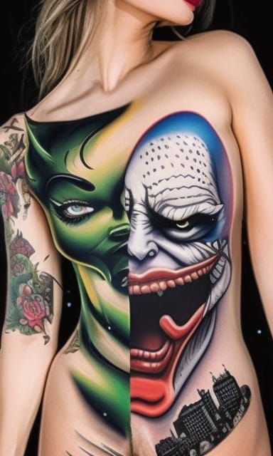 Bodyart Joker Tattoo