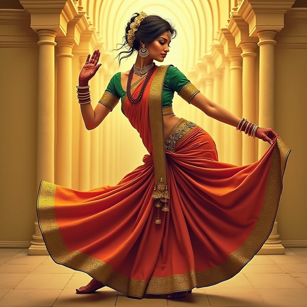 Hyper Realistic Indian Goddess in Vibrant Saree
