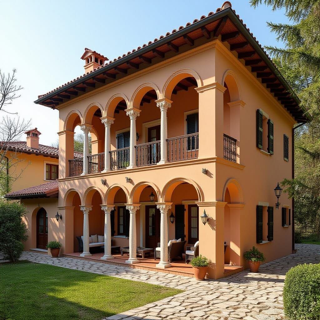 Roman Two-Story House Modelled in Clay