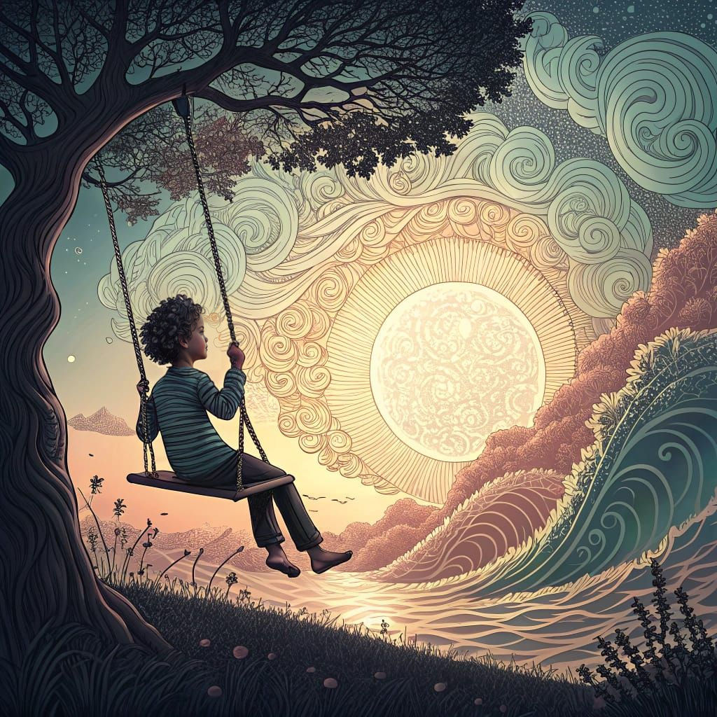 Surreal Morning Whimsy in Vibrant Vector Fractals