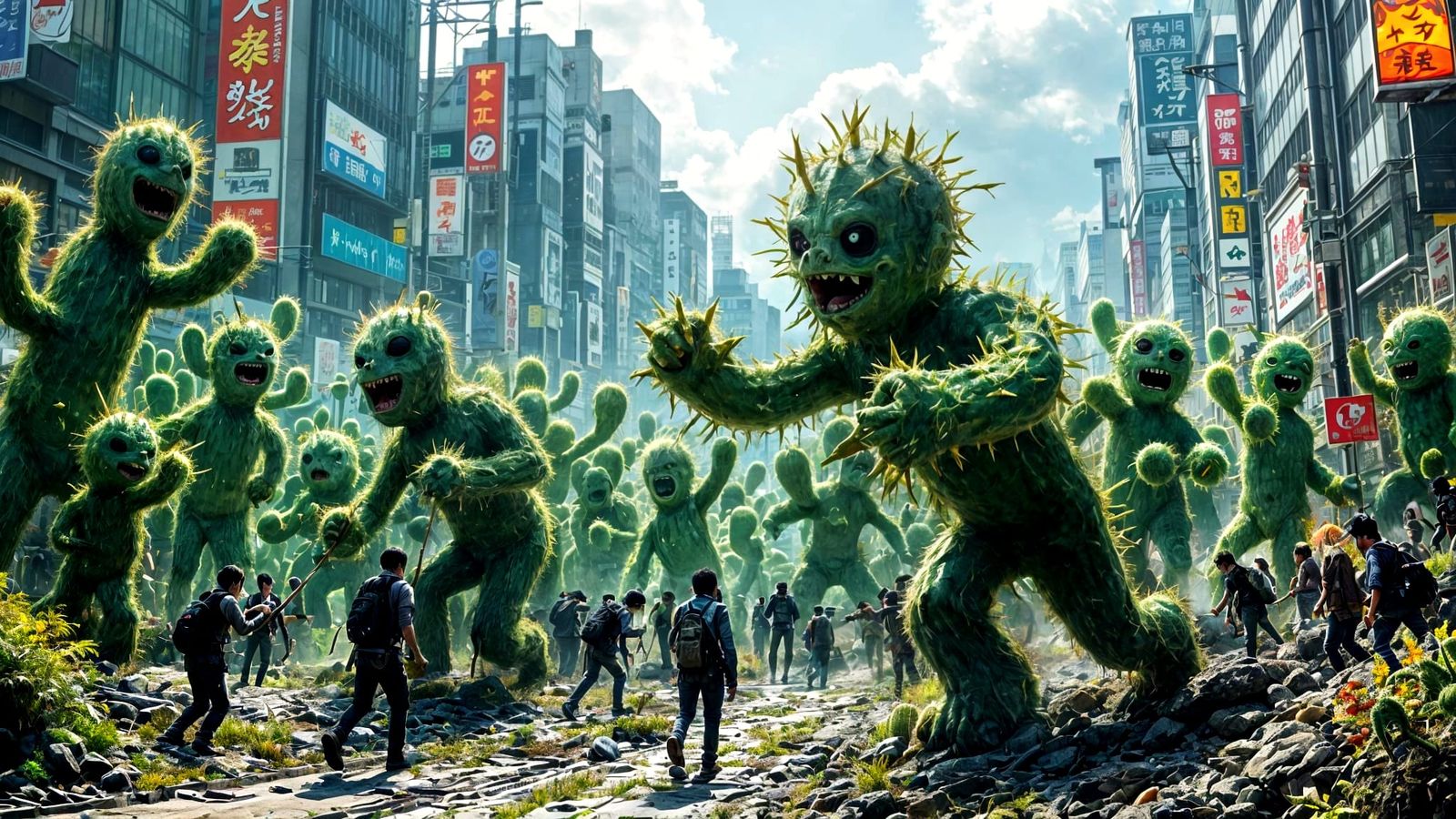 Cactus Zombie Army Invades Tokyo, Manga Style