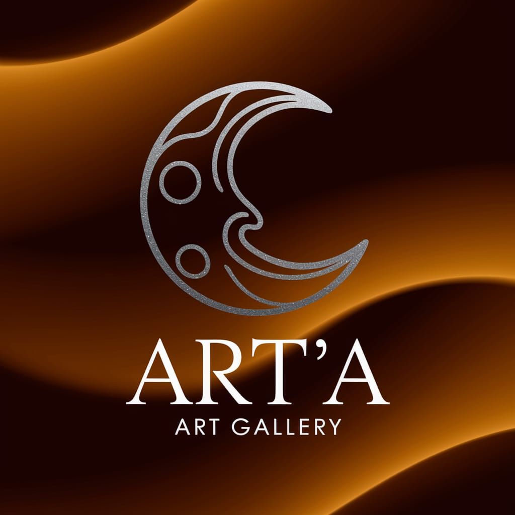 Elegant Moon Logo Design for Art Gallery in Vector Style
