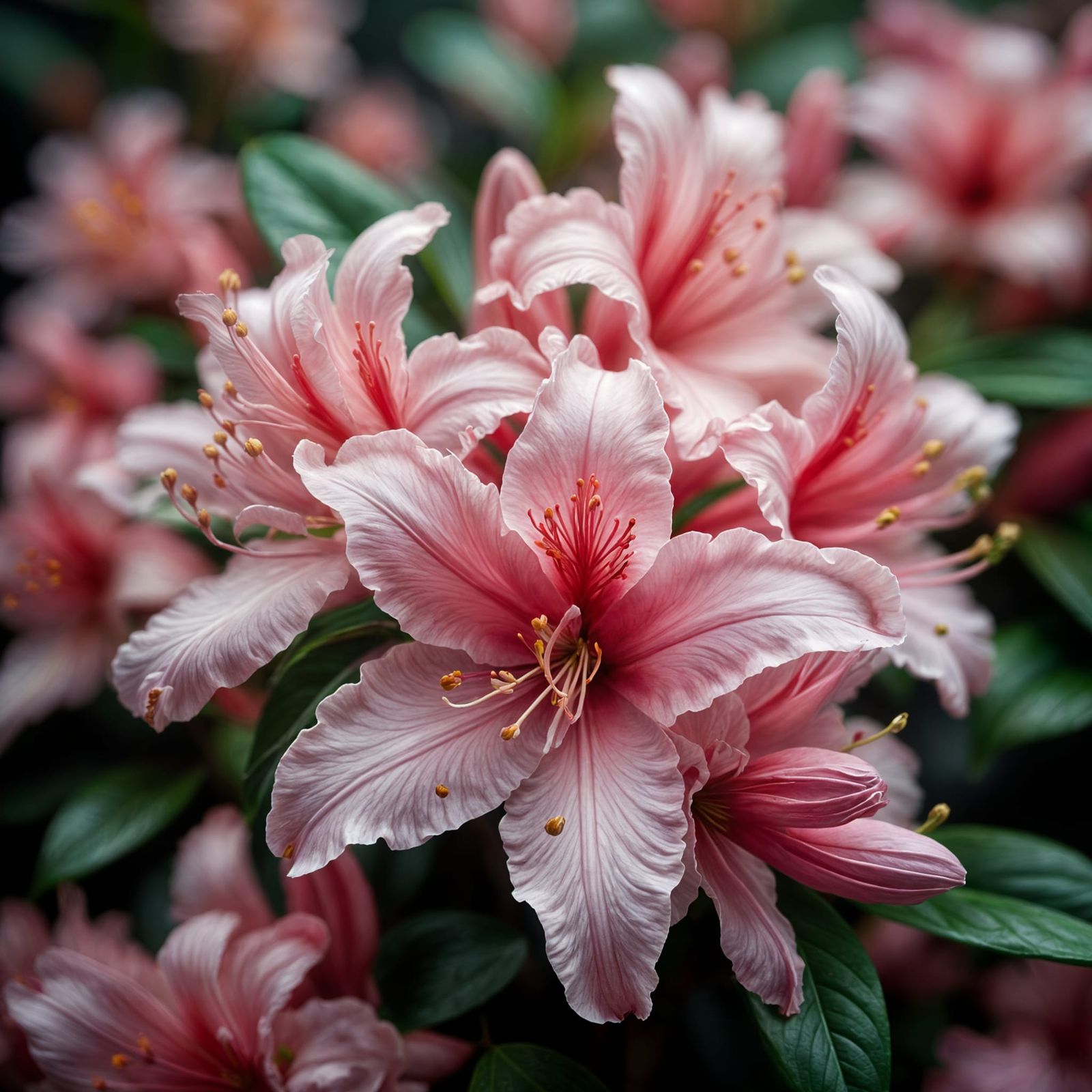 Rhododendrons in Bloom, in Dreamy Enchantment Style