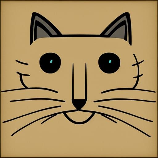 Minimalist Vector Cat Graphic Illustration