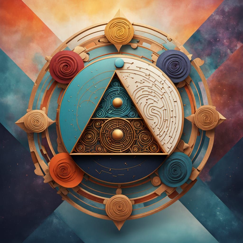 Taoist Triangle in Space: A 3D Rendering