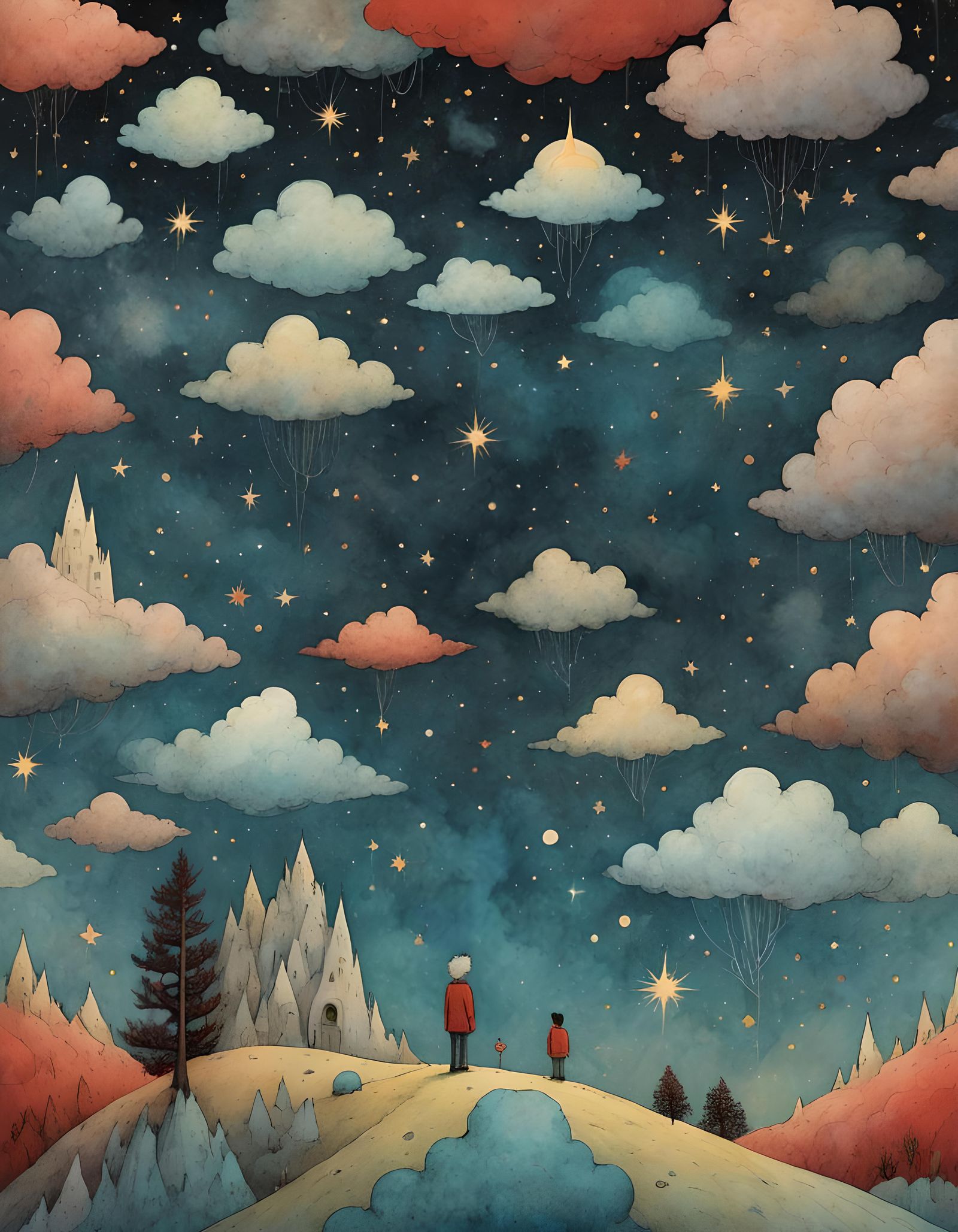 Boy's Dream of Stars and Monsters