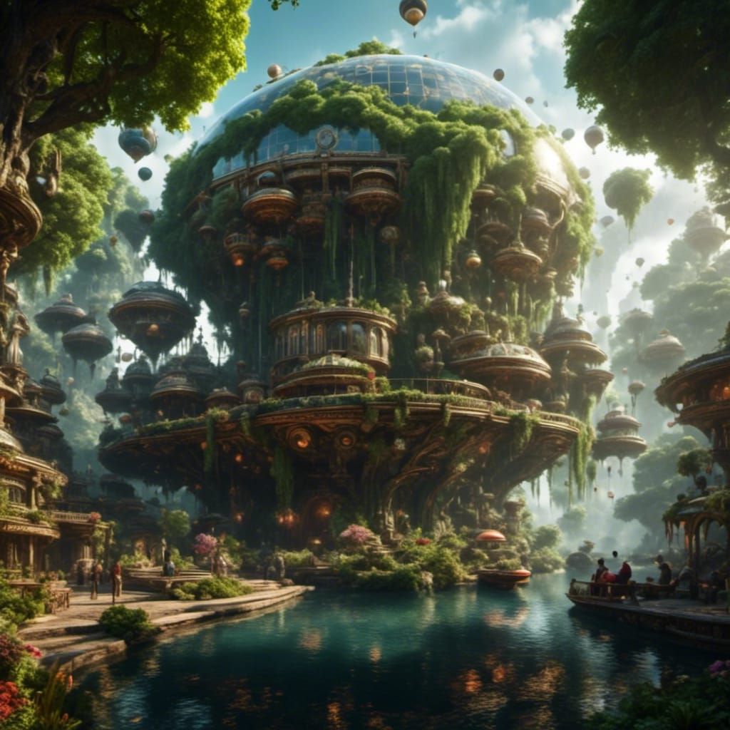 Futuristic Tree Village with Circular Architecture