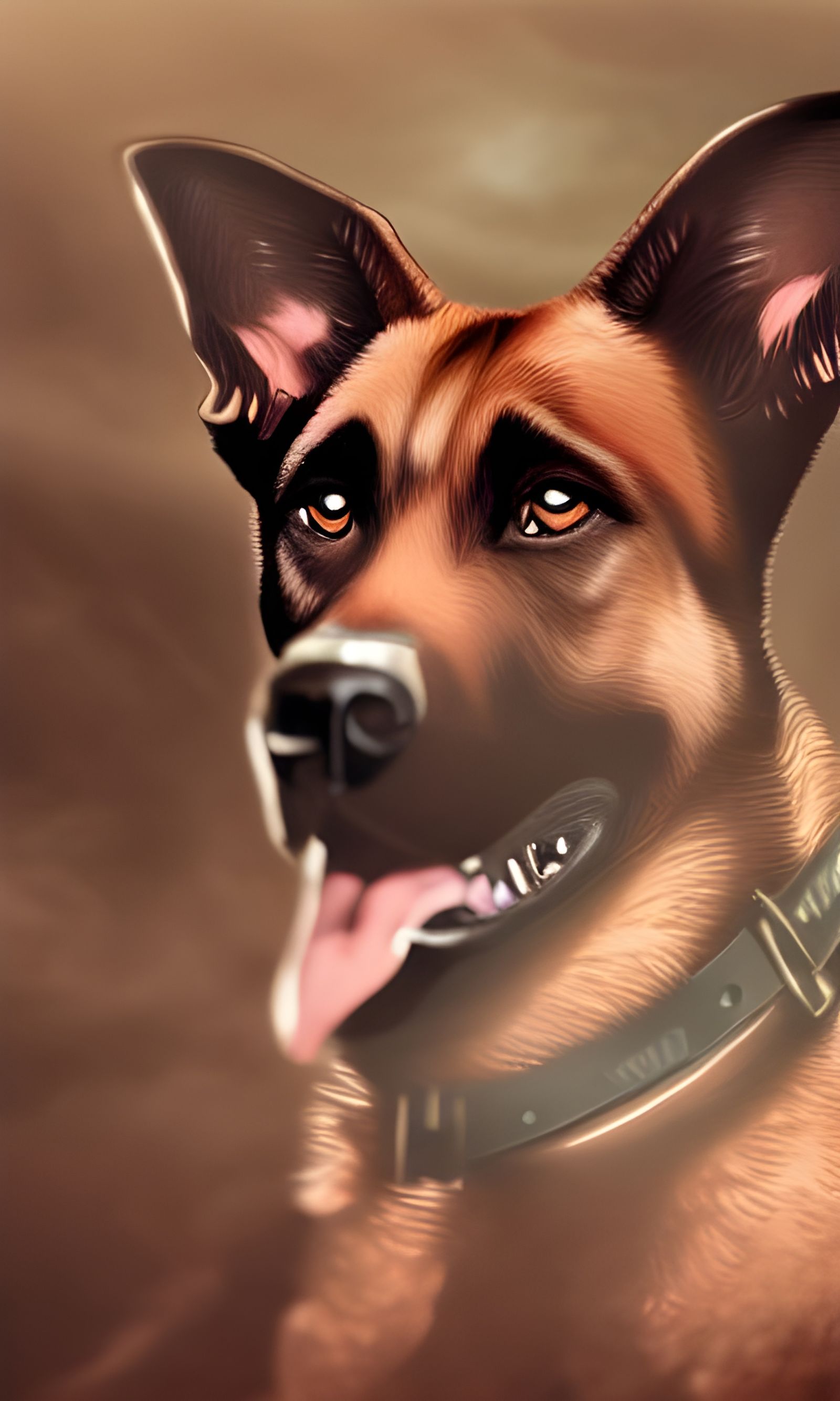 Malinois Dog in Post-Apocalyptic Wasteland, Hyper-Detailed