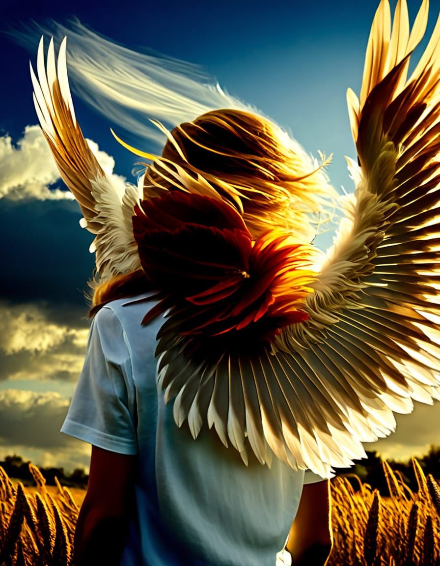 Feather in Wind: Ephemeral Memories Digital Art