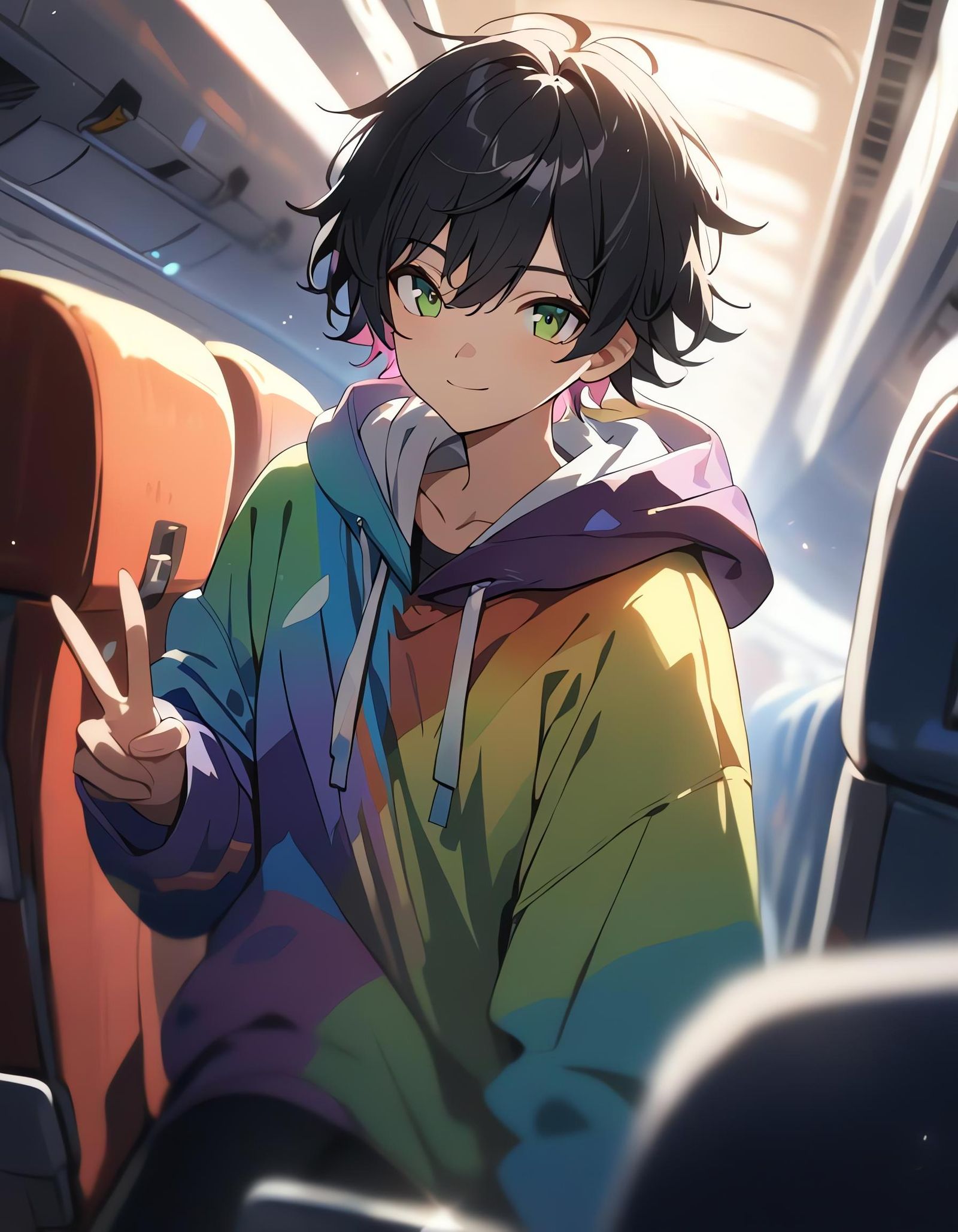 Boy in Rainbow Hoodie with Cel Shading
