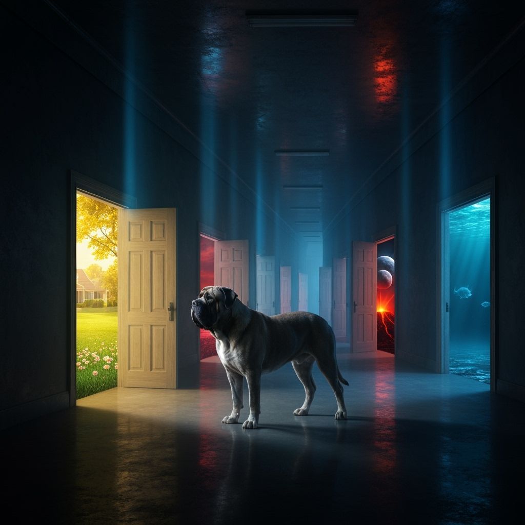 Surreal Gallery Corridor with Ethereal Lights and Impossible...