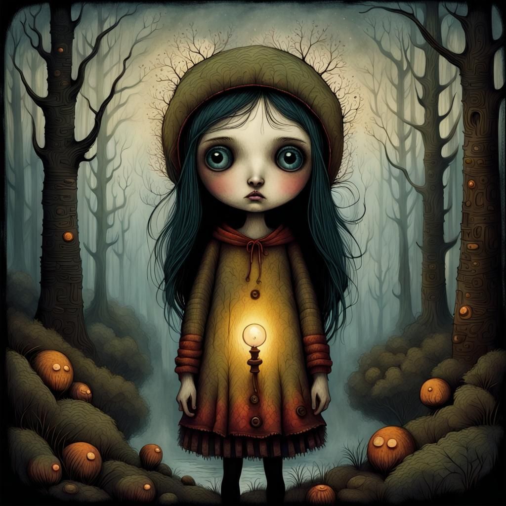 Moody Girl Portrait in Fantasy Art Style