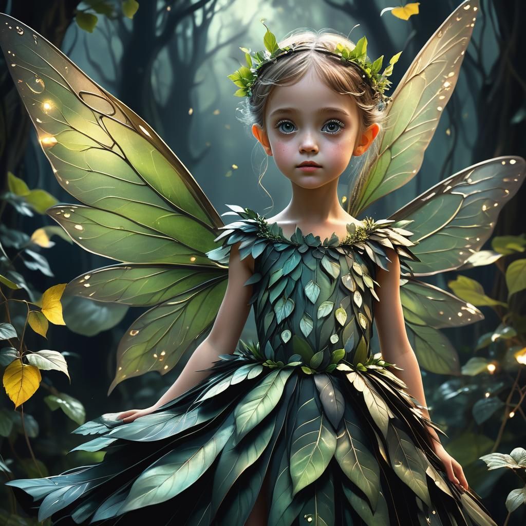 Enchanting Leaf Fairy with Delicate Wings