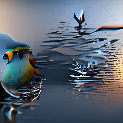 Bird's Reflection on Water in 8K 3D