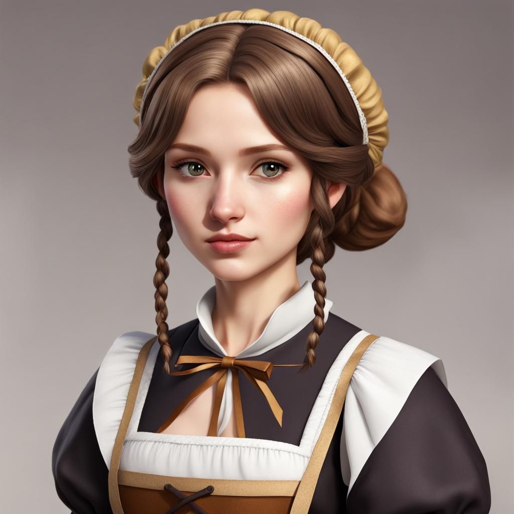 Medieval Maid with Mousy Brown Hair