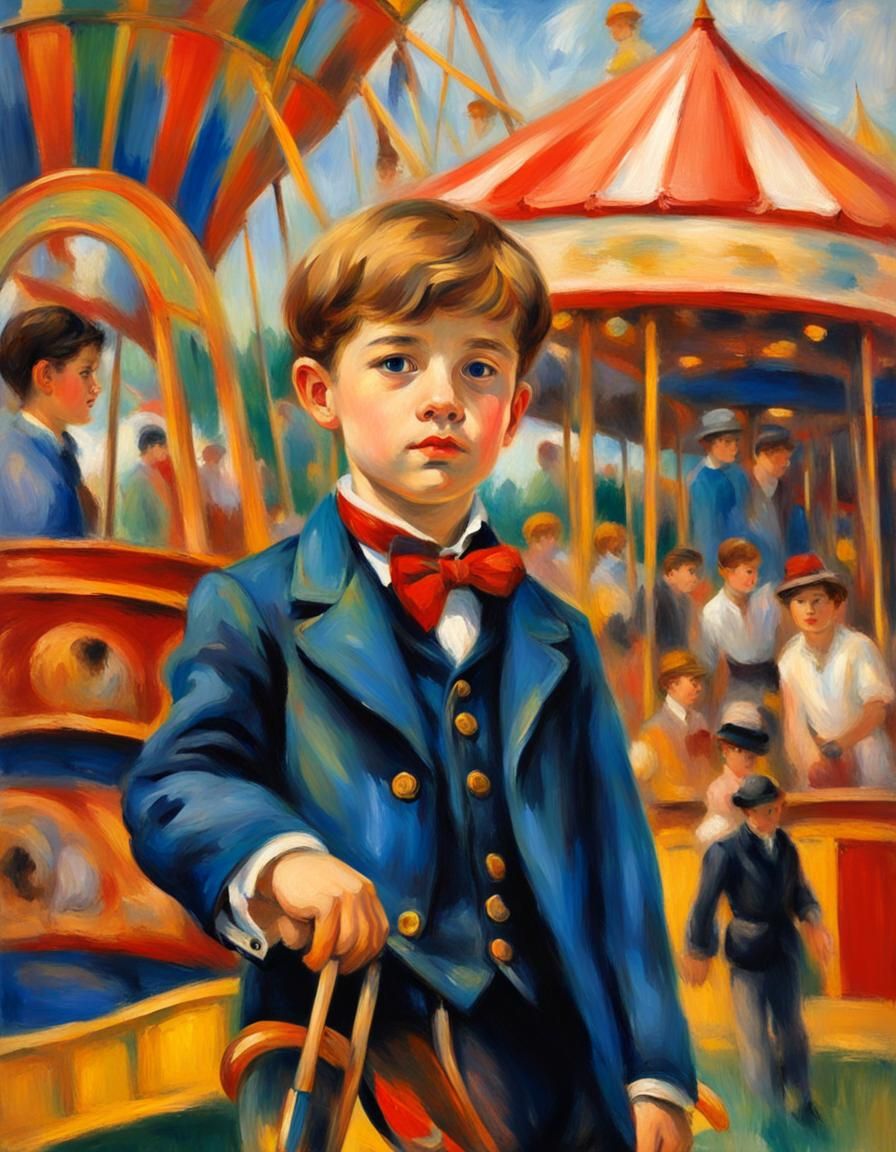 Boy at a Fair in Renoir Style