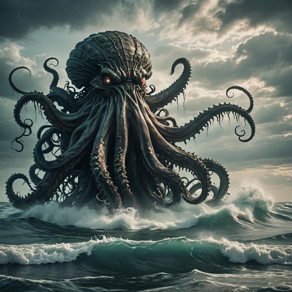 Epic Kraken Emerges from the Ocean