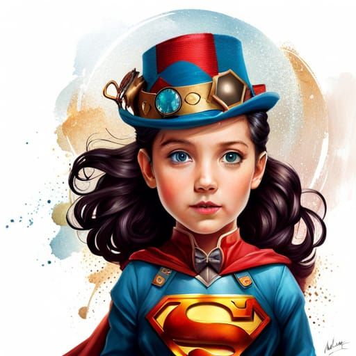 Steampunk Superman Illustration in 8k Resolution