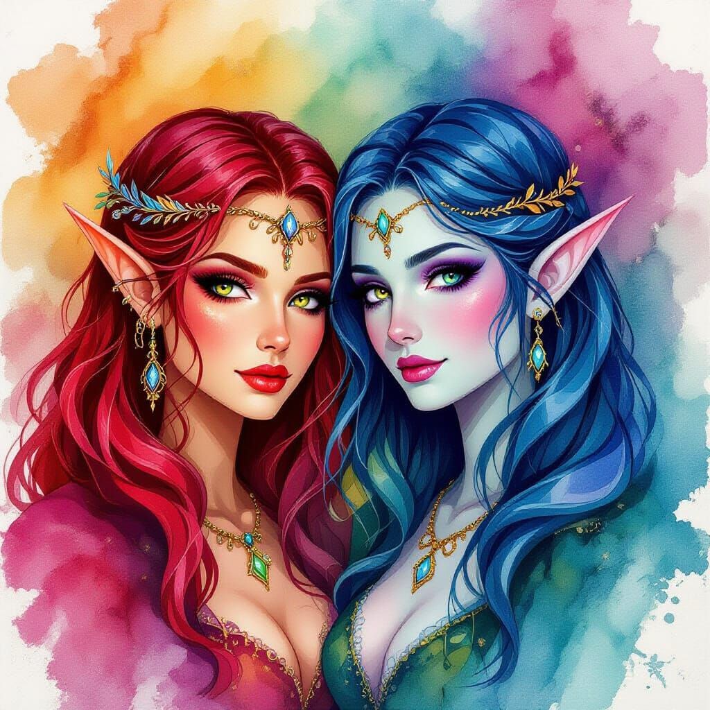 Elven lady couple